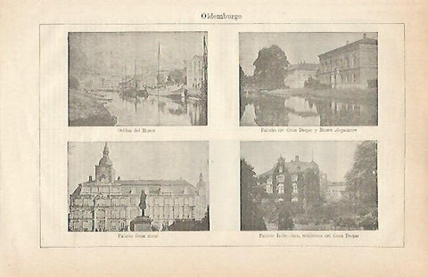 LAMINA ESPASA 21356: Vistas de Oldemburgo Alemania