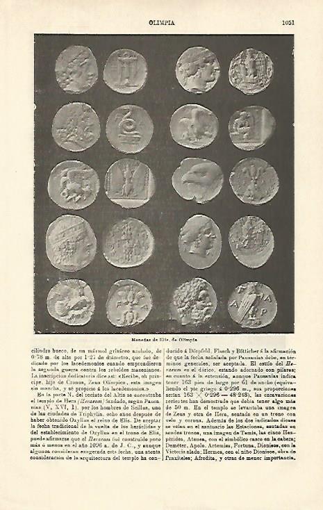 LAMINA ESPASA 21364: Monedas de Olimpia