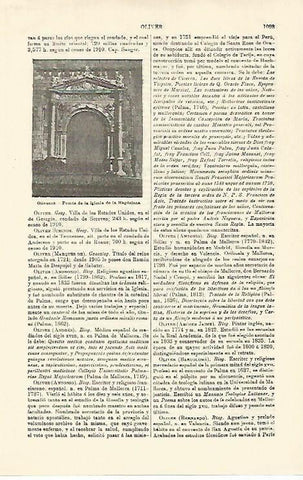 LAMINA ESPASA 21374: Puerta de la iglesia de Olivenza