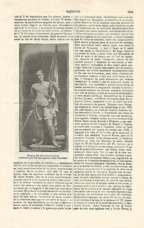 LAMINA ESPASA 21434: Estatua del almirante Oquendo 