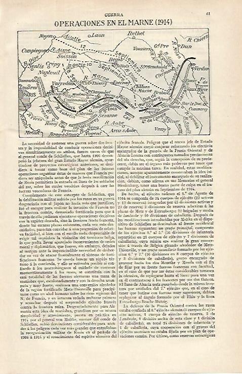 LAMINA ESPASA 21446:Operaciones en el Marne en 1914