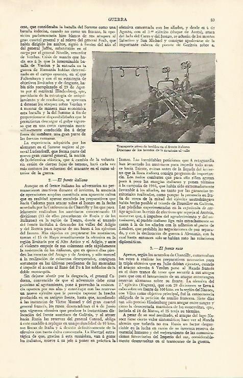 LAMINA ESPASA 21455: Transporte aereo de heridos de la Primera Guerra Mundial