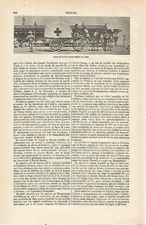 LAMINA ESPASA 21461:Carro de la Cruz Roja en Aden