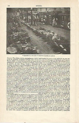 LAMINA ESPASA 21468: Transporte de heridos de guerra en Cambray