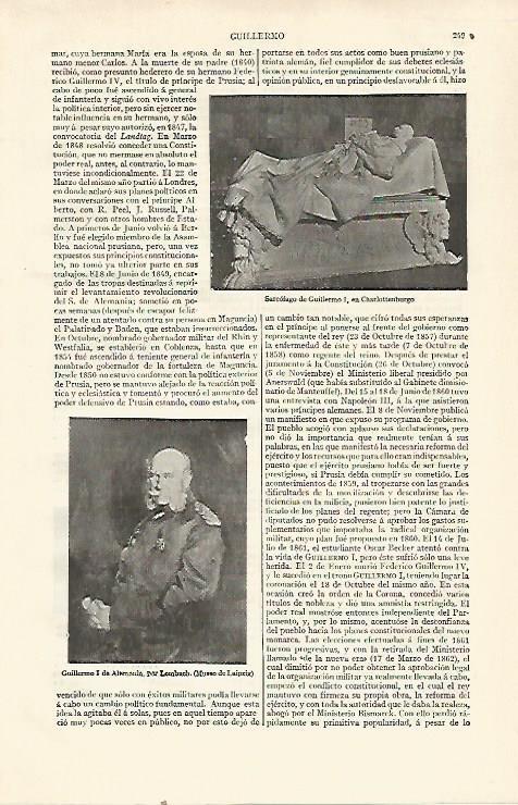 LAMINA ESPASA 21493: Sarcofago de Guillermo I de Alemania