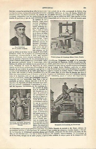 LAMINA ESPASA 21513: Primera prensa de Gutenberg