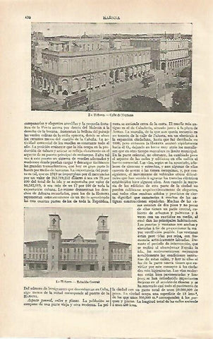 LAMINA ESPASA 21521: Calle de Neptuno de La Habana Cuba