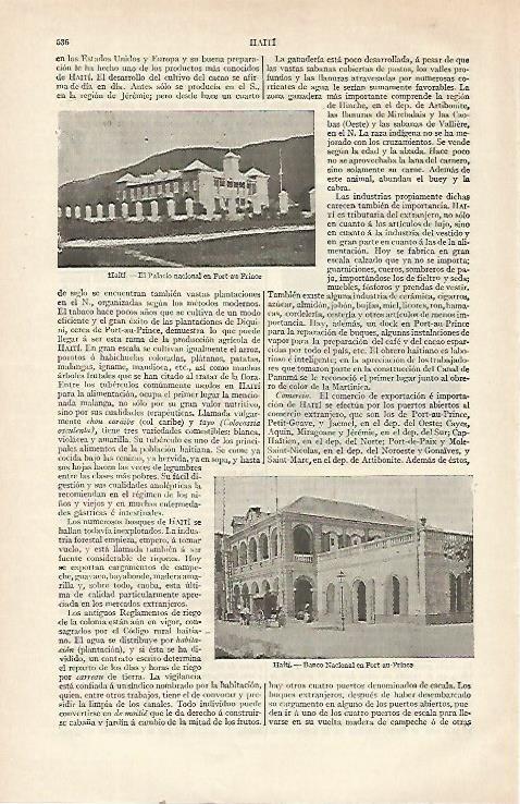 LAMINA ESPASA 21539: Palacio Nacional de Puerto Principe Haiti