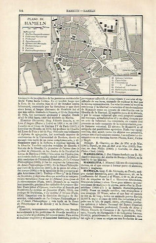 LAMINA ESPASA 21561: Plano de Hameln