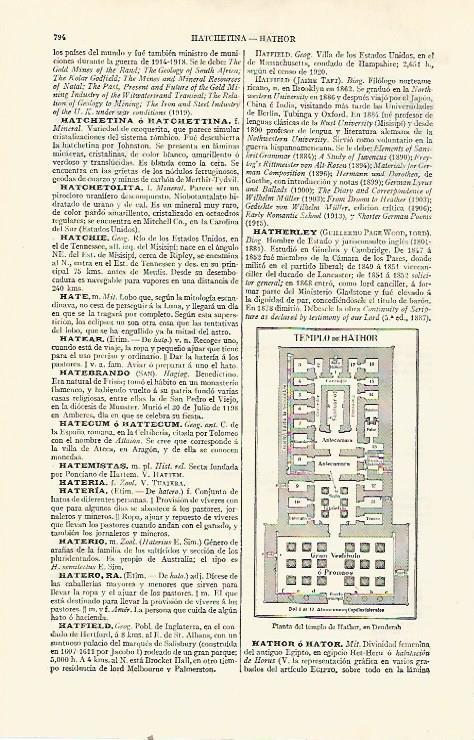 LAMINA ESPASA 21588: Planta del Templo de Hathor en Dendera Egipto