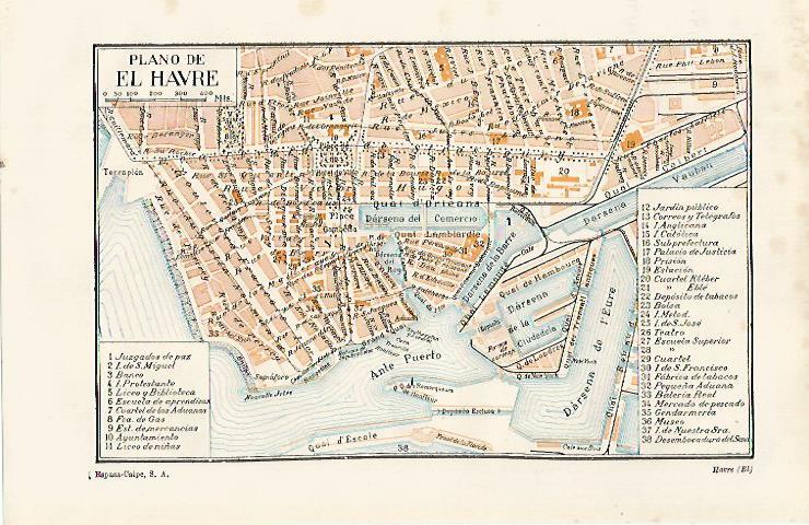 LAMINA ESPASA 21593: Plano de El Havre
