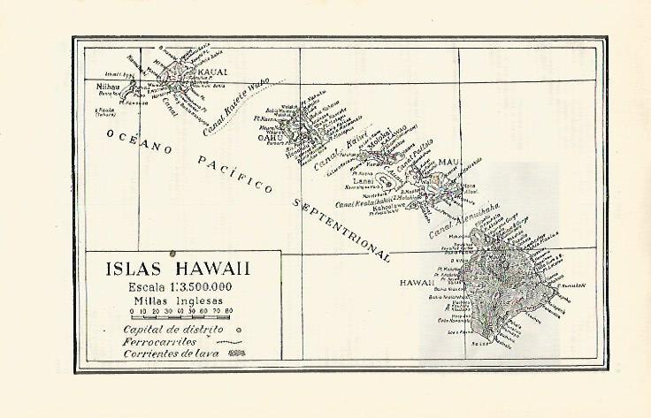 LAMINA ESPASA 21595: Mapa de Hawai