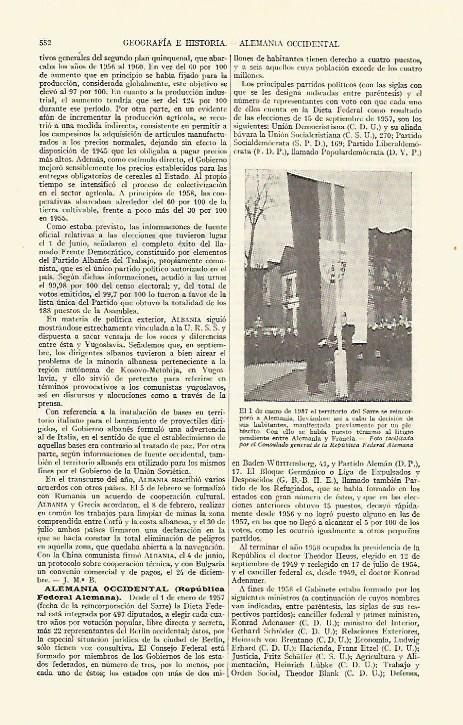 LAMINA ESPASA 21654: Incorporacion del Sarre a Alemania el 1 de enero de 1957