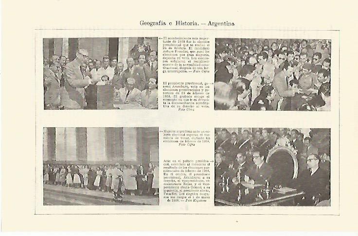 LAMINA ESPASA 21667: Elecciones de Argentina de 1958