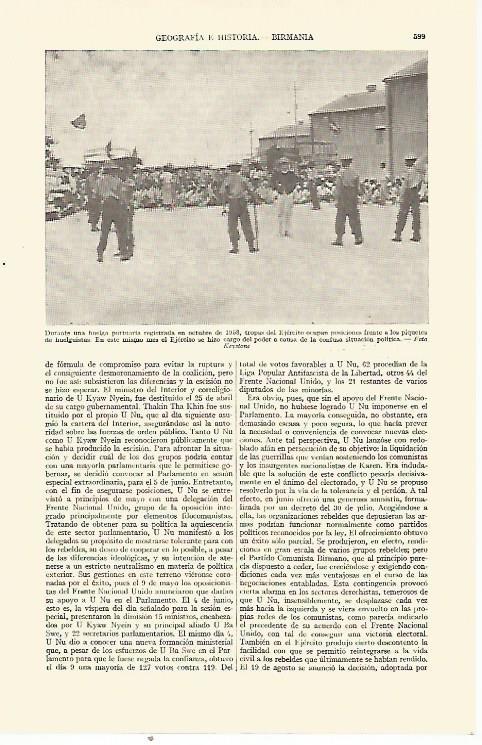 LAMINA ESPASA 21676: Huelga portuaria en Birmania en 1958