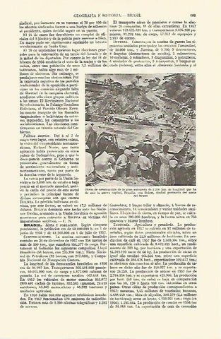 LAMINA ESPASA 21677: Construccion de la autopista entre Brasilia y Belem en Brasil