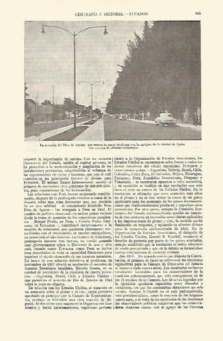 LAMINA ESPASA 21697: Avenida diez de Agosto en Quito Ecuador