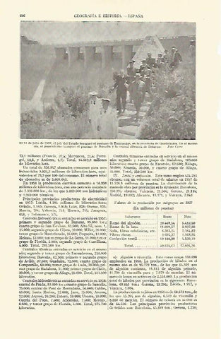 LAMINA ESPASA 21709: Franco inaugurando el pantano de Entrepeñas Guadalajara