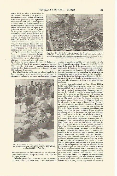 LAMINA ESPASA 21714: Valle de la Orotava, imagenes temporal de 1957