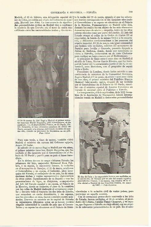 LAMINA ESPASA 21716: Habib Burghiba en Madrid en 1957