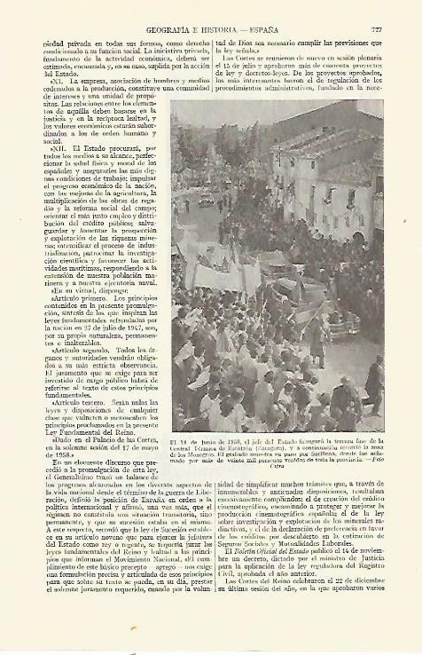 LAMINA ESPASA 21719: Inauguracion de la tercera fase de la Central Termica de Escatron Zaragoza