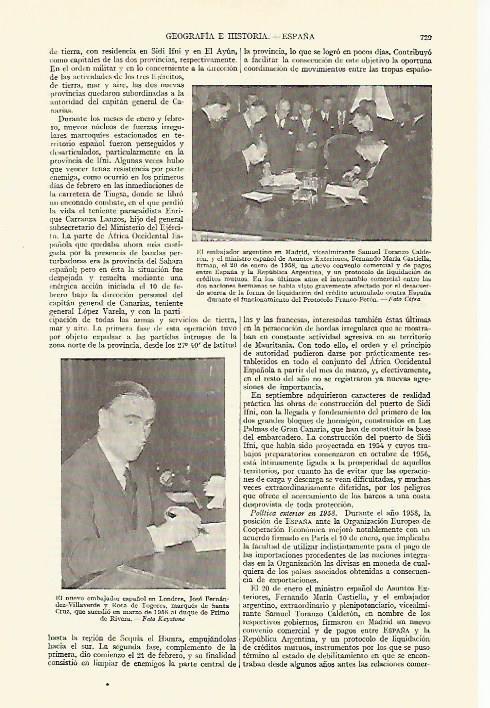 LAMINA ESPASA 21720: Firma del Convenio de Pagos entre Argentina y España en 1958