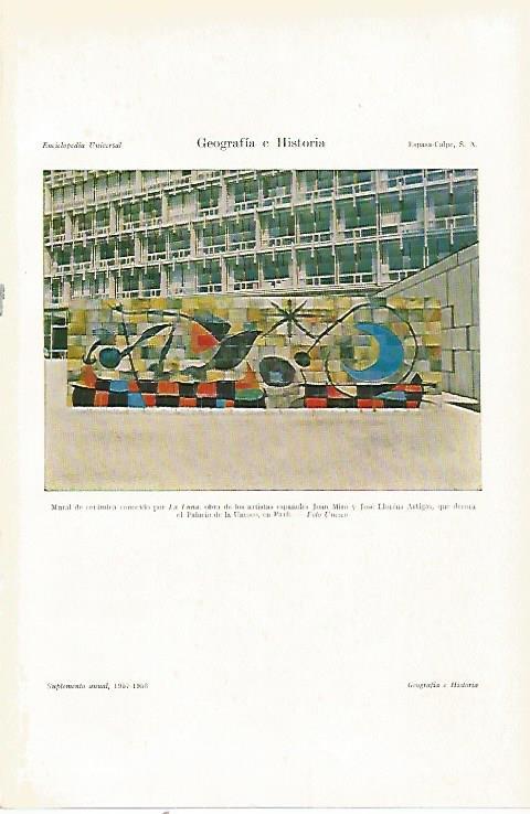 LAMINA ESPASA 21730: Mural de J. Miro y J. Llorens en el Palacio de la Unesco de Paris