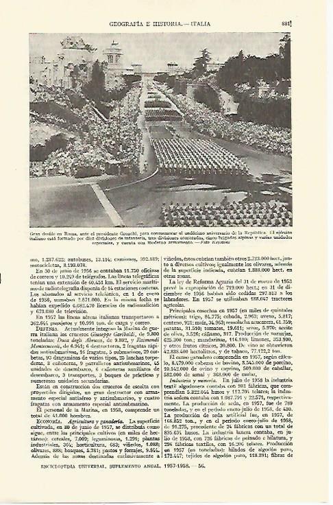 LAMINA ESPASA 21769: Desfile en Roma por el 11 aniversario de la Republica