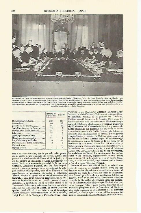 LAMINA ESPASA 21772: Reunion de Italia y Gran Bretaña en 1958