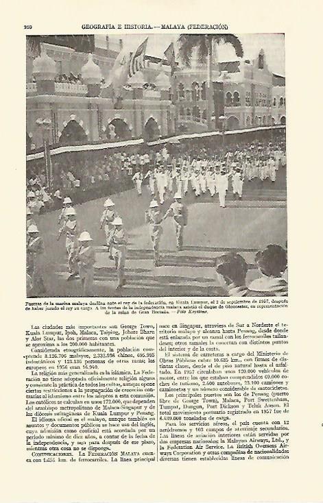 LAMINA ESPASA 21783: Desfile del Ejercito de Malaya