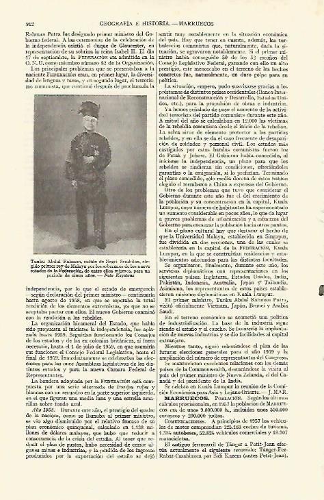 LAMINA ESPASA 21784: Tukun Abdul Rahman sultan de Negri Sembilan
