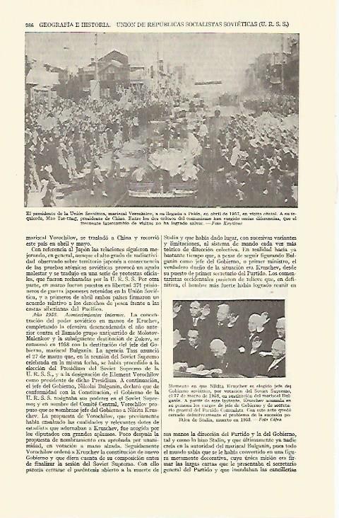 LAMINA ESPASA 21806: El presidente de la URSS Vorochilov en Pekin