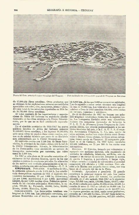LAMINA ESPASA 21807: Punta del Este Uruguay