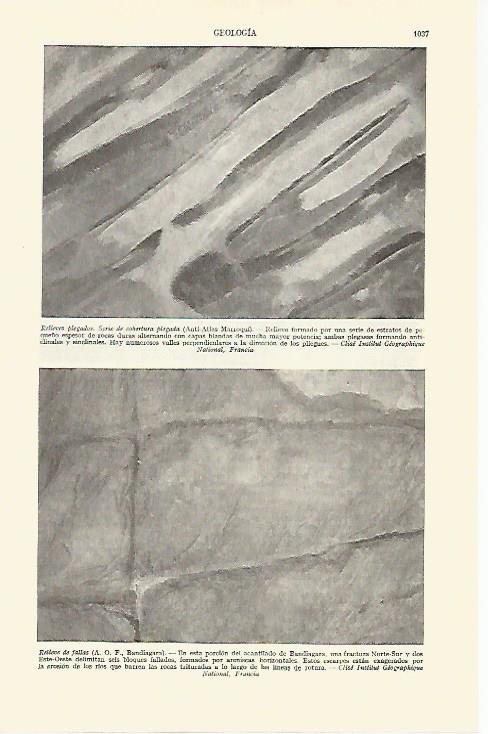 LAMINA ESPASA 21815: Geologia relives plegados y relieve de fallas