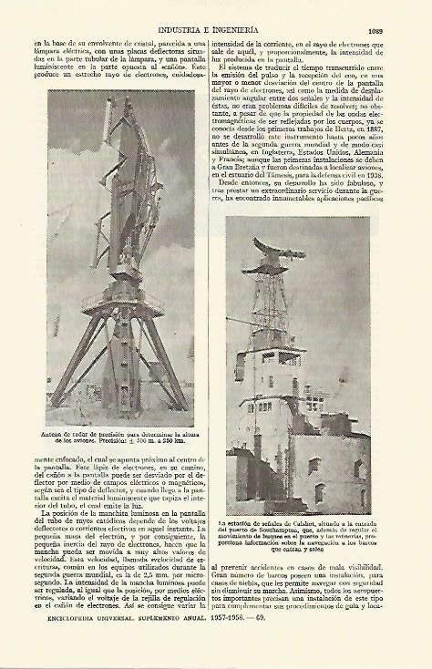 LAMINA ESPASA 21825: Radar para aviones y estacion de señales de Calshot