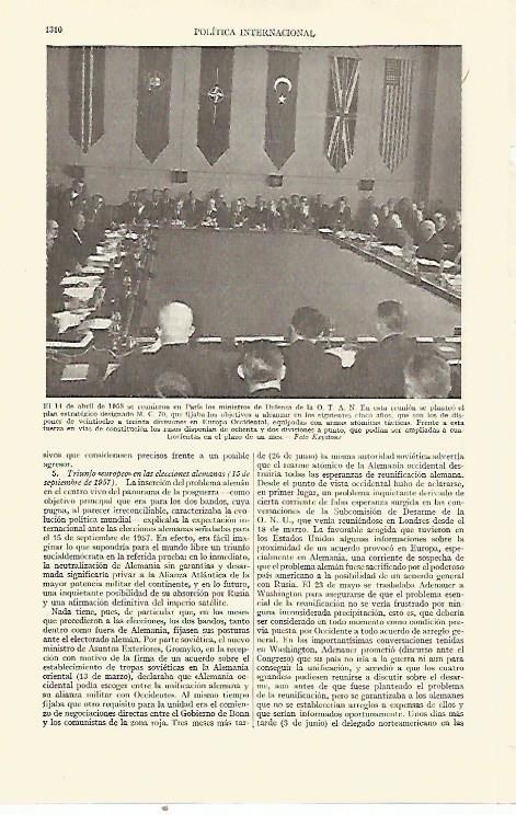 LAMINA ESPASA 21847: Reunion de la OTAN en 1958