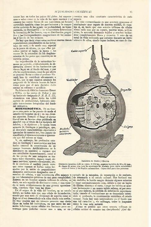 LAMINA ESPASA 21874: Batisfera de Beebe y Barton