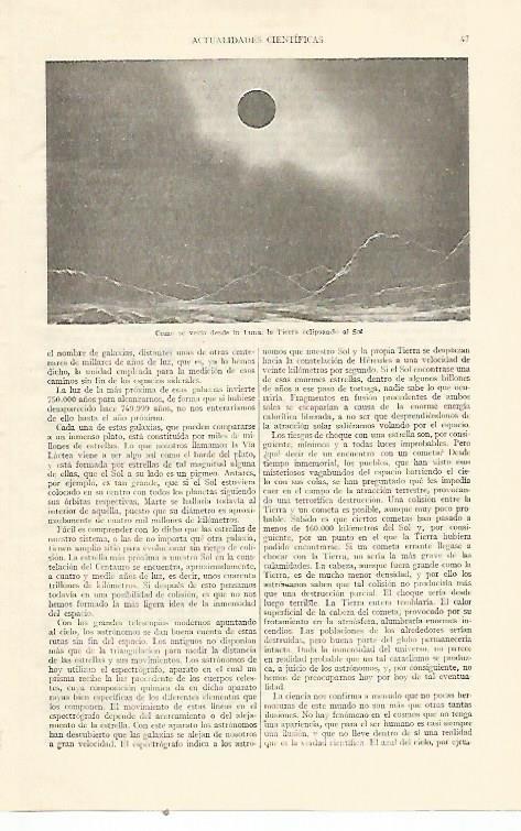 LAMINA ESPASA 21878: La Tierra eclipsando al sol desde la luna