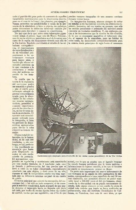 LAMINA ESPASA 21894: Radiotelescopio para el estudio de las ondas de la Via Lactea