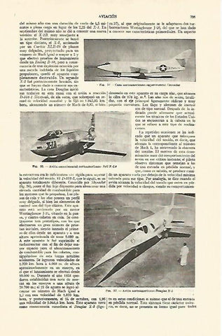 LAMINA ESPASA 21933: Caza Skyrocket avion Bell X-1A y Douglas X-3