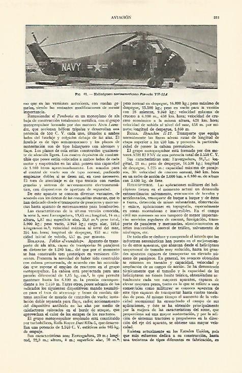 LAMINA ESPASA 21943: Helicoptero Piasecki YH-21A