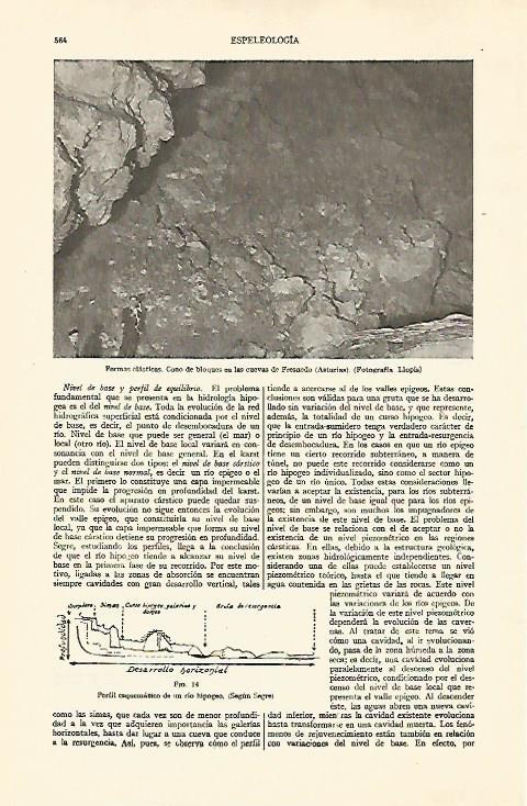 LAMINA ESPASA 21967: Cono de bloques en las cuevas de Fresnedo de Asturias