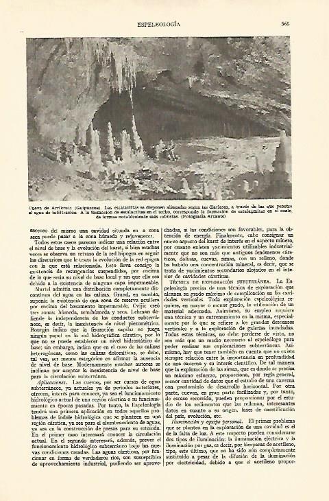 LAMINA ESPASA 21968: Cueva de Arrikrutz en Guipuzcoa