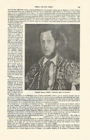 LAMINA ESPASA 21980: El torero Francisco Montes Paquiro