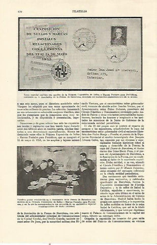 LAMINA ESPASA 21992: Sobre de la Primera Exposicion de Sellos y Marcas Postales para periodicos
