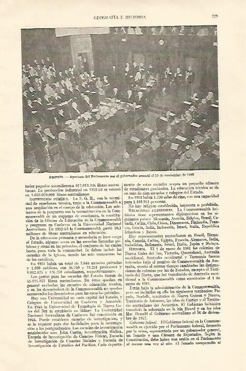 LAMINA ESPASA 22006: Apertura del Parlamento de Australia en 1953