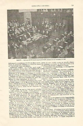 LAMINA ESPASA 22006: Apertura del Parlamento de Australia en 1953