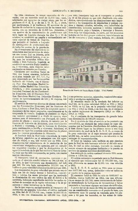 LAMINA ESPASA 22027: Estacion de Puerto de Santa Maria  Cadiz
