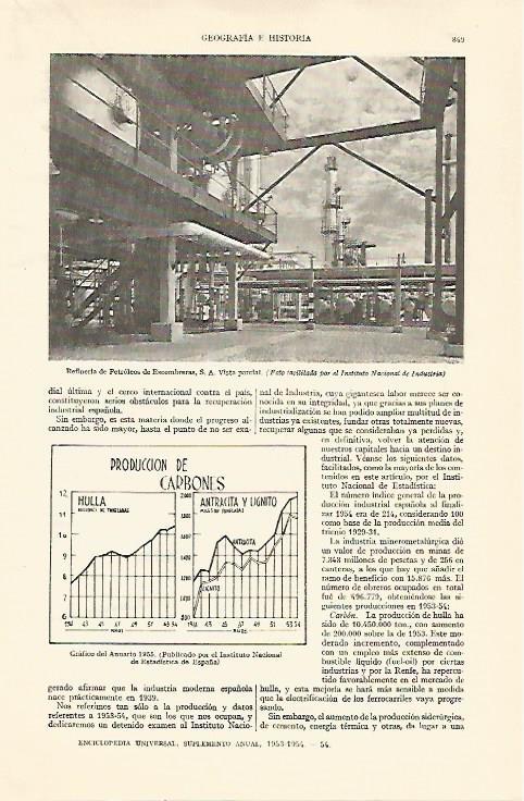 LAMINA ESPASA 22036: Vista parcial de la Refineria de Petroleos de Escombreras SA