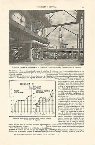 LAMINA ESPASA 22036: Vista parcial de la Refineria de Petroleos de Escombreras SA